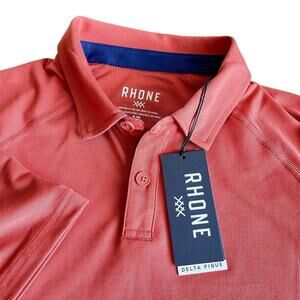 Rhone Polo Shirt Mens Small Baked Clay Short Sleeve Delta Pique Lightweight Mesh
